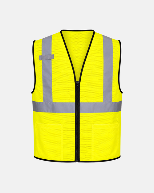 Hi-Vis Class 2 Mesh Safety Vest - Zipper Closure